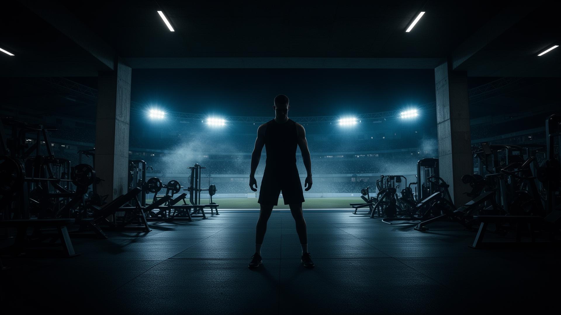 Athlete training silhouette